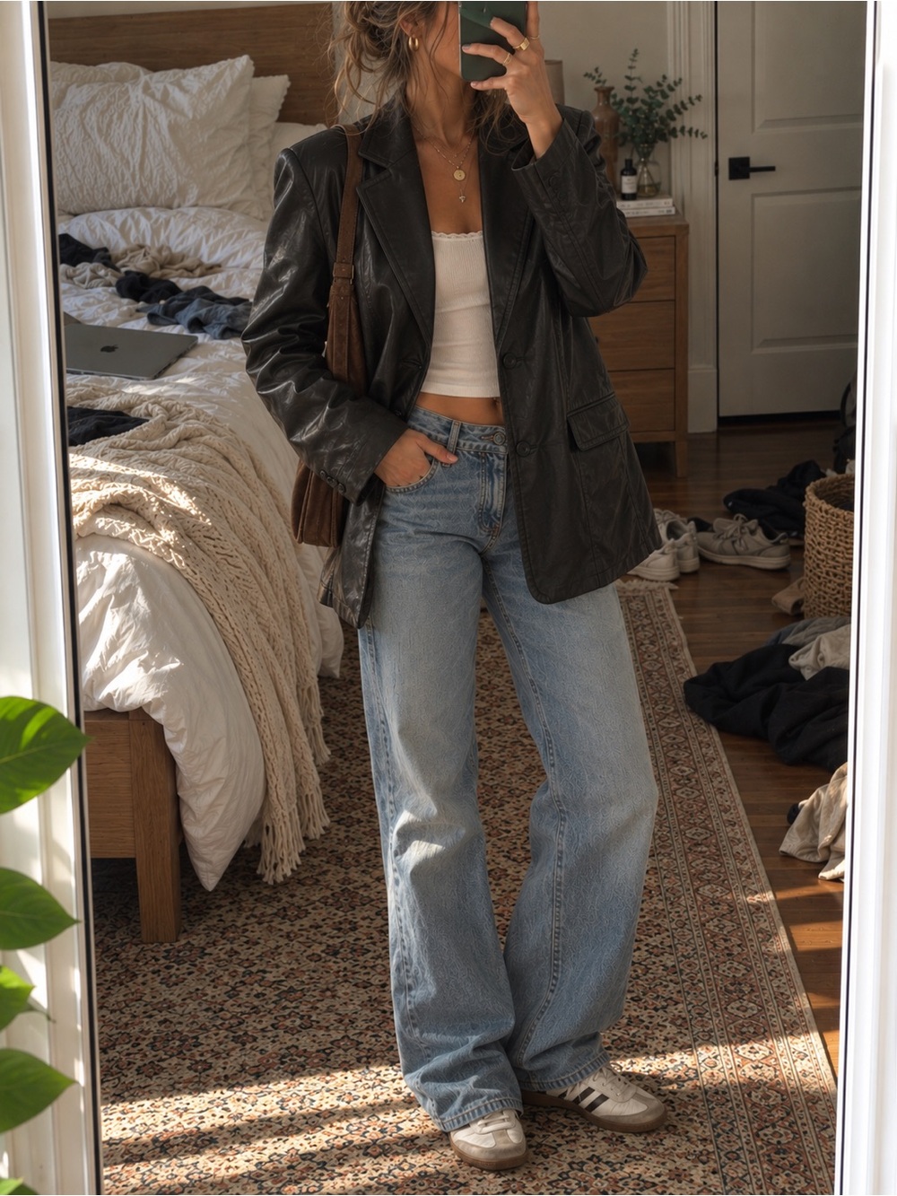 100% Leather Blazer Jacket